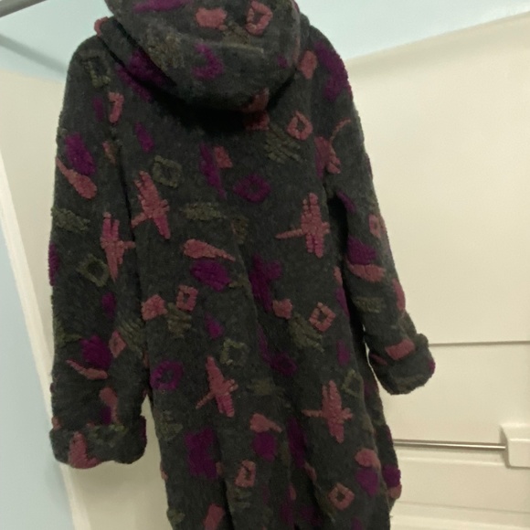 Transparente Black Label Oversized Boho Fully Lined  Hooded Wool Coat - Picture 3 of 8